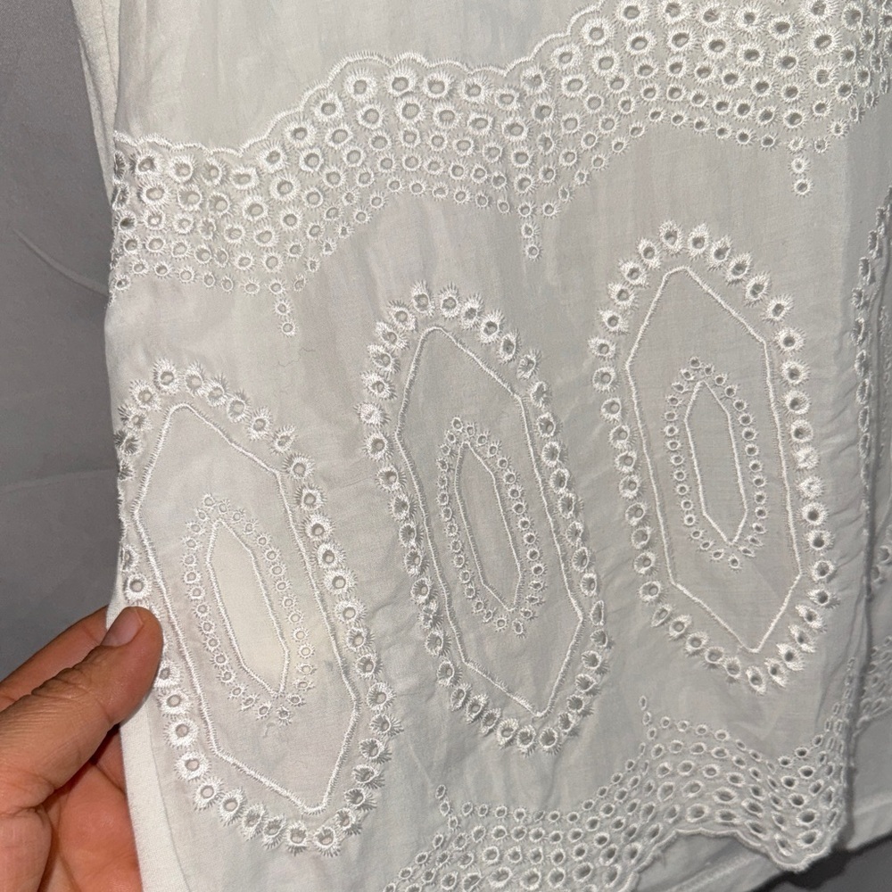 Cupio White Long-Sleeve Eyelet Embroidered Top - Picture 5 of 13